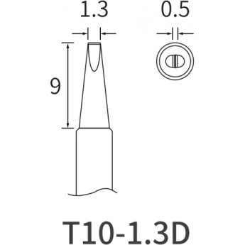 Жало клиновидное прямое ATTEN T10 1.3x0.5 мм 15A000130
