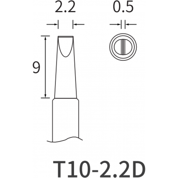 Жало клиновидное прямое ATTEN T10 2.2x0.5 мм 15A000131