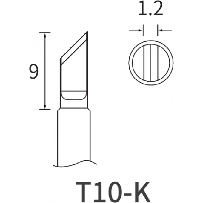 Жало для паяльника ATTEN T10 косой нож 1.2 мм 15A000133