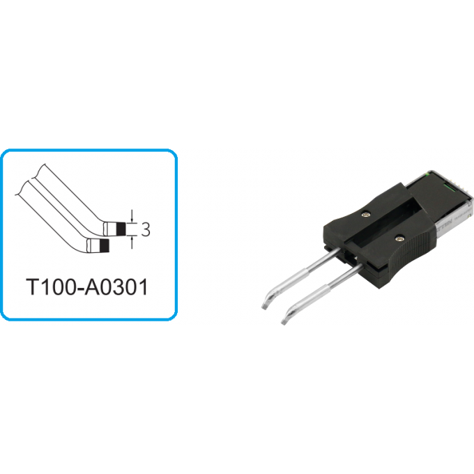 Наконечник для термопинцета ATTEN T100 изогнутое лезвие 3 мм 15A000144