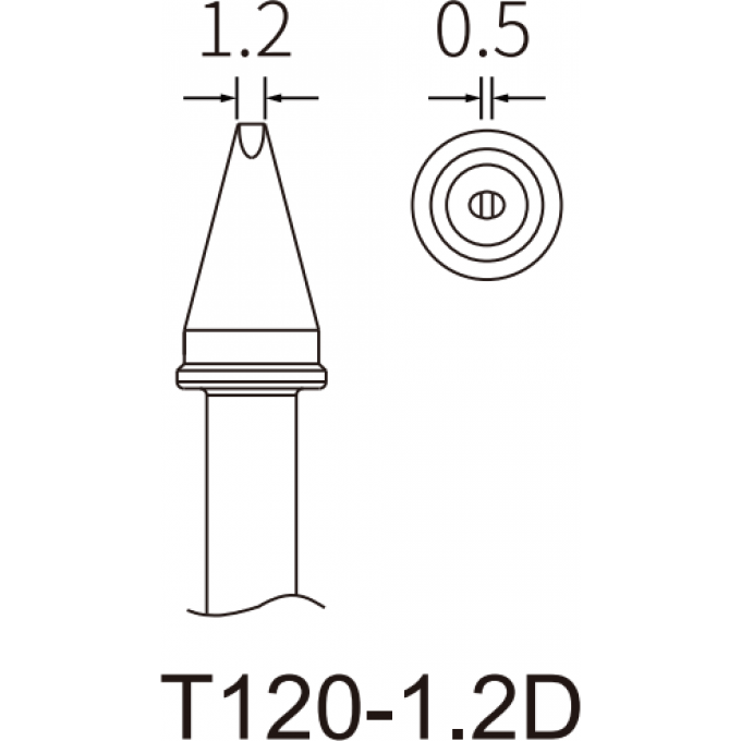 Жало клиновидное прямое ATTEN T120 1.2x0.5 мм 15A000147