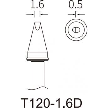 Жало клиновидное прямое ATTEN T120 1.6x0.5 мм 15A000148