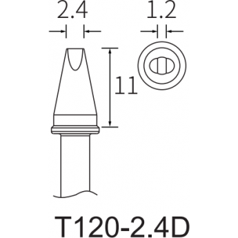 Жало клиновидное прямое ATTEN T120 серии T120 2.4x1.2 мм 15A000150