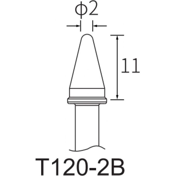 Жало коническое ATTEN T120 серии T120, 2 мм 15A000151