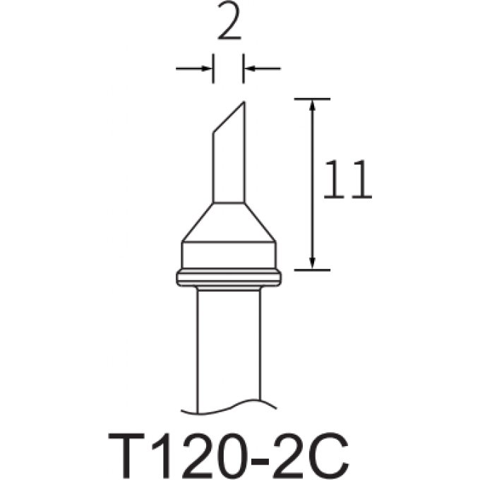 Жало цилиндрическое со скосом ATTEN T120 диаметр 2 мм 15A000152