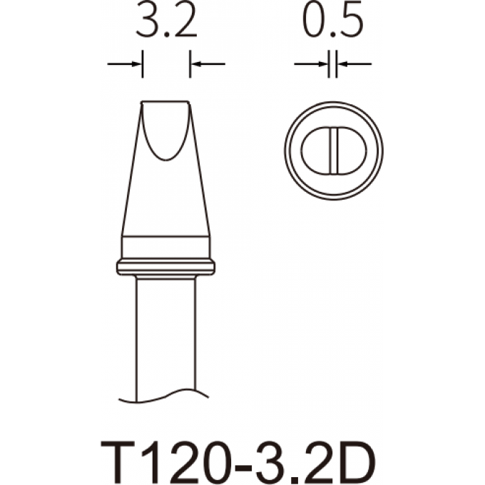 Жало клиновидное прямое ATTEN T120 серии T120 3.2x0.5 мм 15A000153