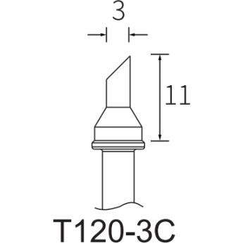 Жало цилиндрическое со скосом ATTEN T120, 3 мм 15A000154