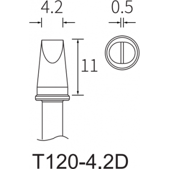 Жало клиновидное прямое ATTEN T120 4.2x0.5 мм 15A000155