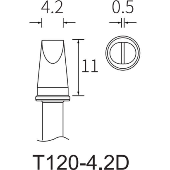 Жало клиновидное прямое ATTEN T120 4.2x0.5 мм 15A000155