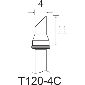 Жало цилиндрическое со скосом ATTEN T120 4 мм 15A000156