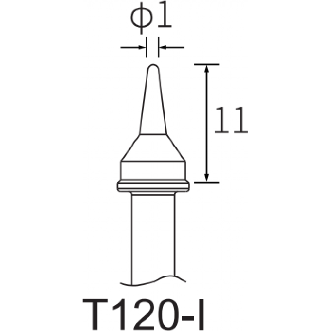 Жало коническое ATTEN T120 диаметр 1 мм 15A000159