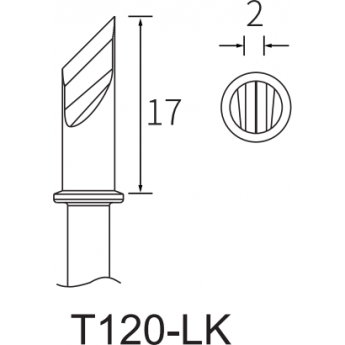 Жало для паяльника ATTEN T120 косой нож 2 мм 15A000162