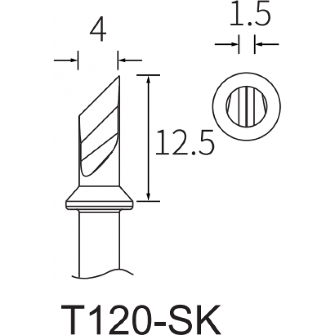 Жало косой нож ATTEN T120 4x1.5 мм 15A000163