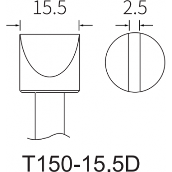Жало клиновидное прямое ATTEN T.5D, серия T150, диаметр 15.5 мм 15A000197