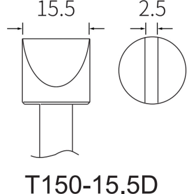 Жало клиновидное прямое ATTEN T.5D, серия T150, диаметр 15.5 мм 15A000197