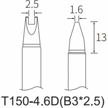 Жало ATTEN T150 с проушиной, ширина 1.6 мм, длина 13 мм 15A000202