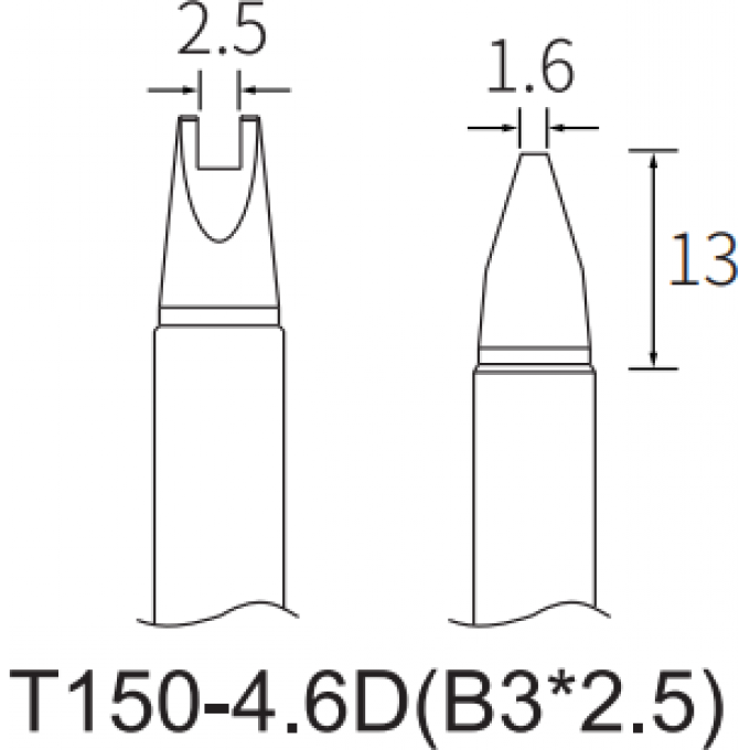 Жало ATTEN T150 с проушиной, ширина 1.6 мм, длина 13 мм 15A000202