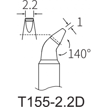 Жало для паяльника ATTEN T155 клиновидное изогнутое 2 15A000228
