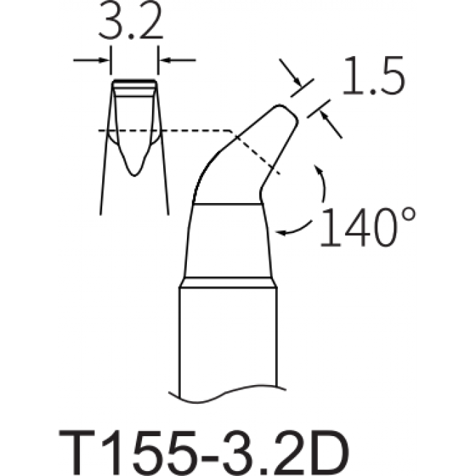 Жало клиновидное изогнутое ATTEN T.2D 15A000230
