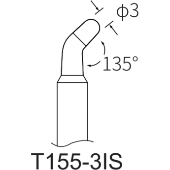 Жало коническое изогнутое ATTEN TIS 3 мм 135 градусов 15A000231