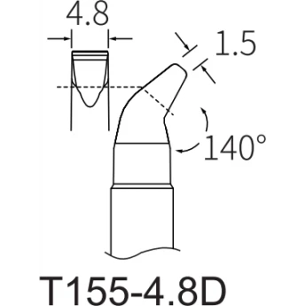 Жало клиновидное изогнутое ATTEN T155 4.8x1.5 мм 15A000232
