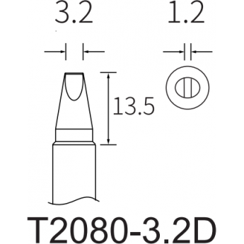 Жало клиновидное прямое ATTEN T2080 3.2x1.2 мм 15A000237
