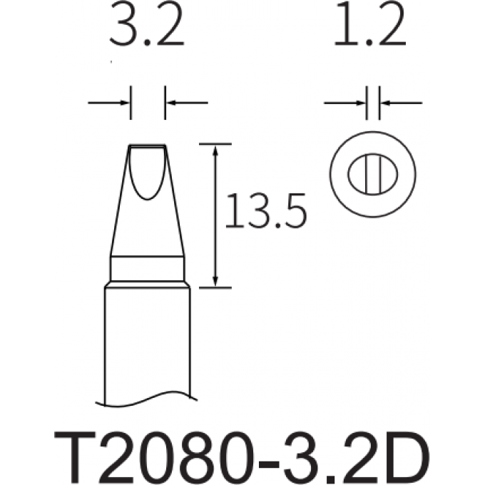 Жало клиновидное прямое ATTEN T2080 3.2x1.2 мм 15A000237
