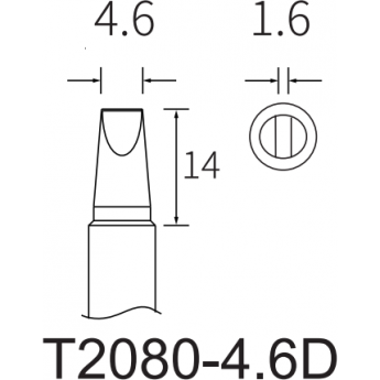 Жало клиновидное прямое ATTEN T2080 4.6x1.6 мм 15A000239