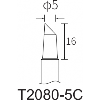 Жало цилиндрическое со скосом ATTEN T, диаметр 5 мм, длина 16 мм 15A000240