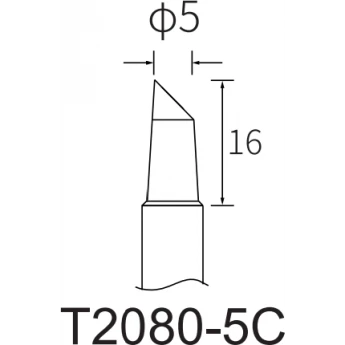 Жало цилиндрическое со скосом ATTEN T, диаметр 5 мм, длина 16 мм 15A000240