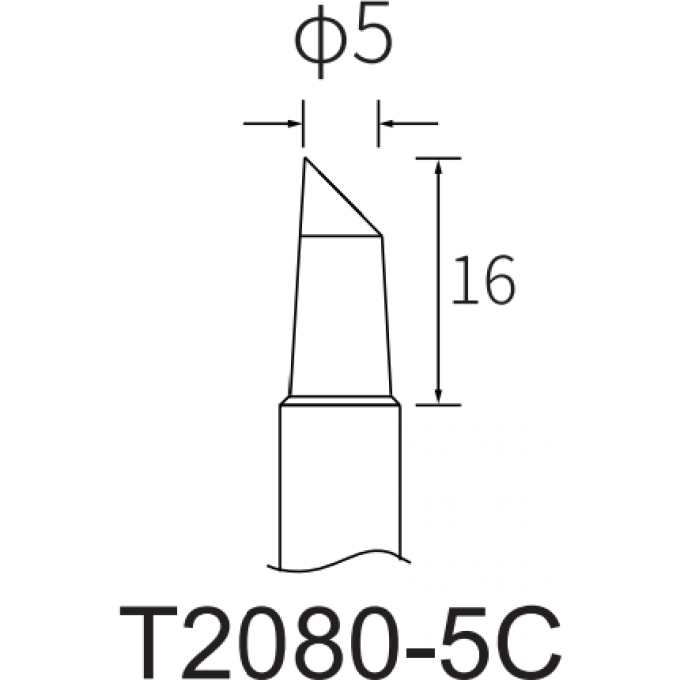 Жало цилиндрическое со скосом ATTEN T, диаметр 5 мм, длина 16 мм 15A000240
