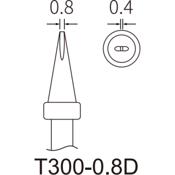 Жало клиновидное прямое ATTEN T300 0.8x0.4 мм 15A000258