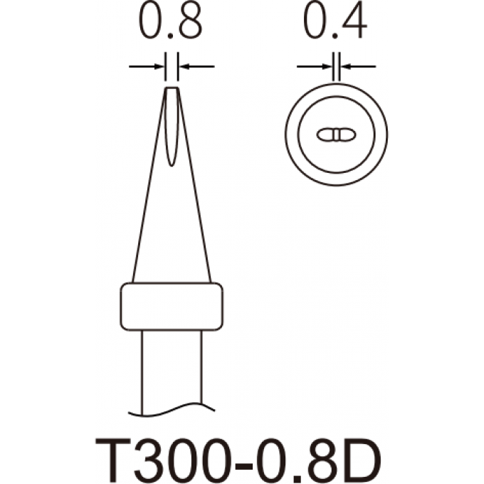 Жало клиновидное прямое ATTEN T300 0.8x0.4 мм 15A000258