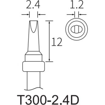 Жало клиновидное прямое ATTEN T300 2.4x1.2 мм 15A000262