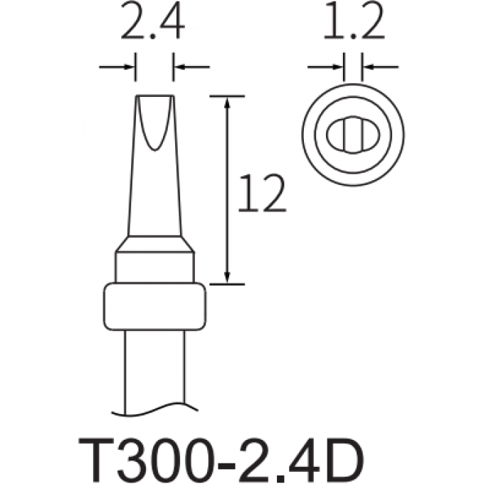 Жало клиновидное прямое ATTEN T300 2.4x1.2 мм 15A000262