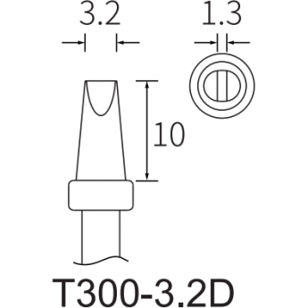 Жало ATTEN T300 клиновидное прямое 3.2x1.3 мм 15A000265