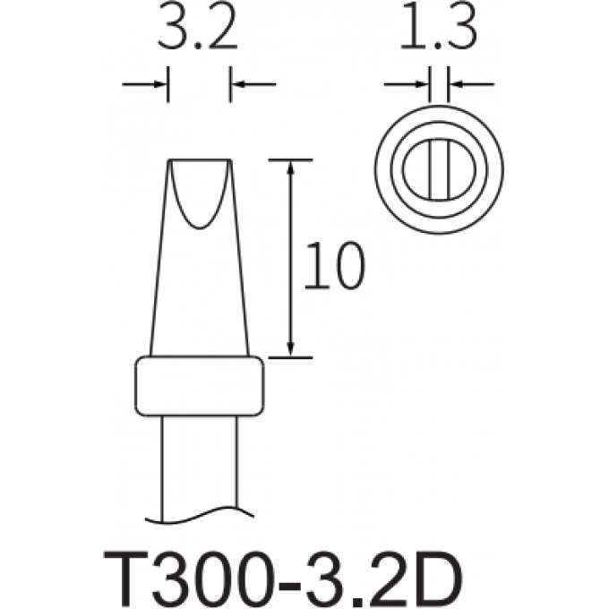 Жало ATTEN T300 клиновидное прямое 3.2x1.3 мм 15A000265