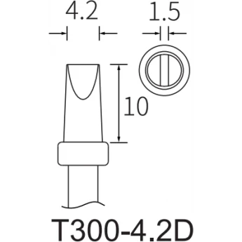 Жало для паяльника ATTEN T300 клиновидное прямое 4.2x1.5 мм 15A000267