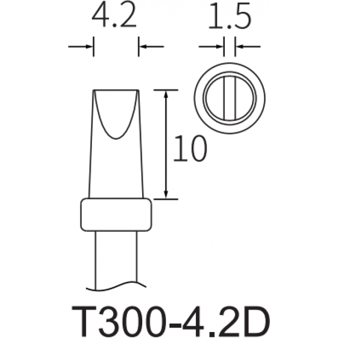 Жало для паяльника ATTEN T300 клиновидное прямое 4.2x1.5 мм 15A000267