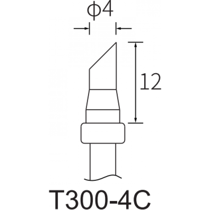 Жало цилиндрическое со скосом ATTEN T300 диаметр 4 мм 15A000268