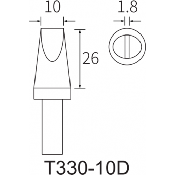 Жало клиновидное прямое ATTEN T330 10x1.8 мм 15A000280
