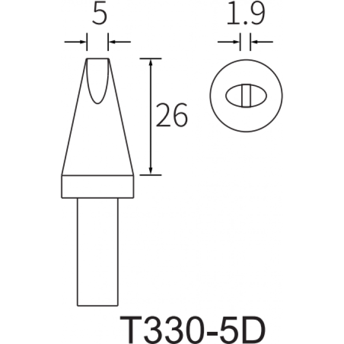 Жало клиновидное прямое ATTEN T330, 5x1.9 мм 15A000284