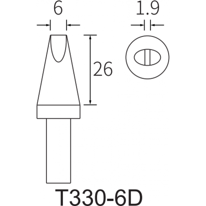 Жало клиновидное прямое ATTEN T330 6×1.9 мм 15A000286