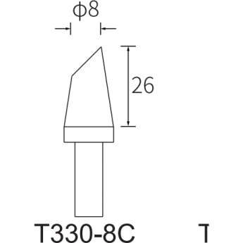 Жало цилиндрическое со скосом ATTEN T330, 8 мм 15A000288