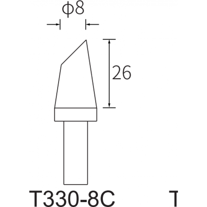 Жало цилиндрическое со скосом ATTEN T330, 8 мм 15A000288