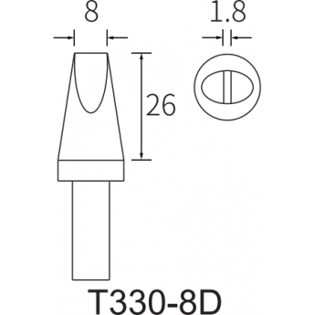 Жало клиновидное прямое ATTEN T330 8x1.8 мм 15A000289