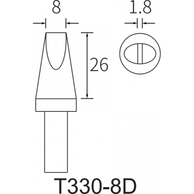 Жало клиновидное прямое ATTEN T330 8x1.8 мм 15A000289