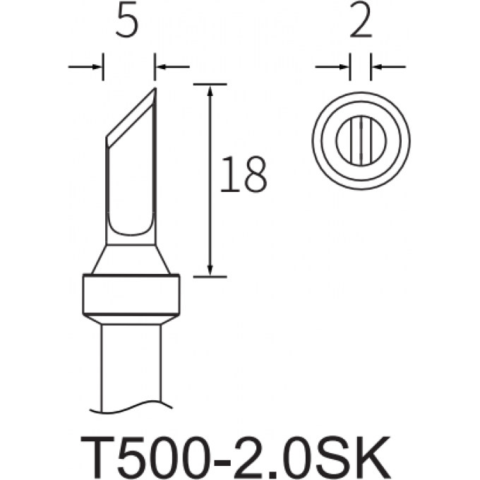 Жало для паяльника ATTEN серии T500 косой нож 15A000304