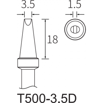 Жало клиновидное прямое ATTEN T500 3.5x1.5 мм 15A000306 Жало клиновидное прямое ATTEN T500 3.5x1.5 мм 15A000306
