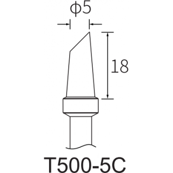 Жало цилиндрическое со скосом ATTEN T500 5 мм 15A000309